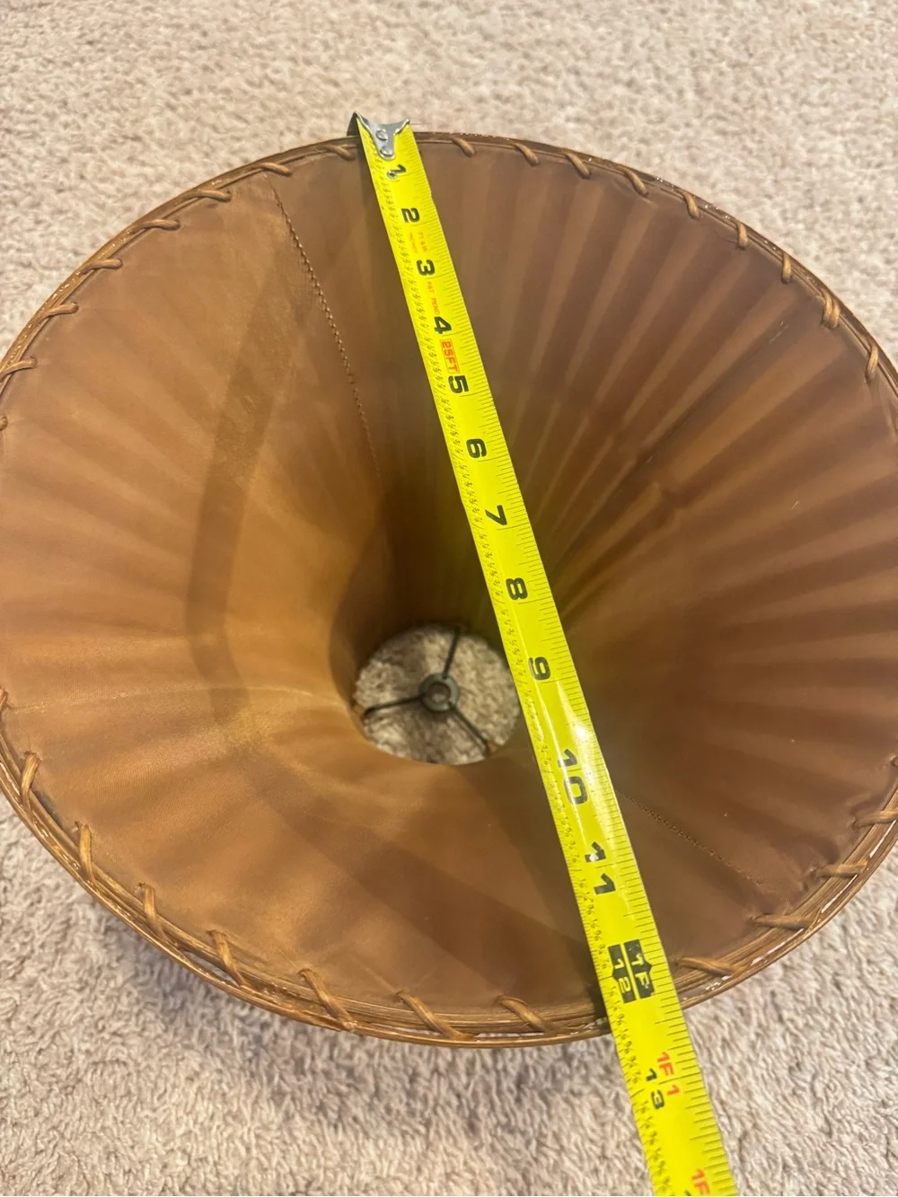 Vintage MCM Woven Bamboo Lamp Shade